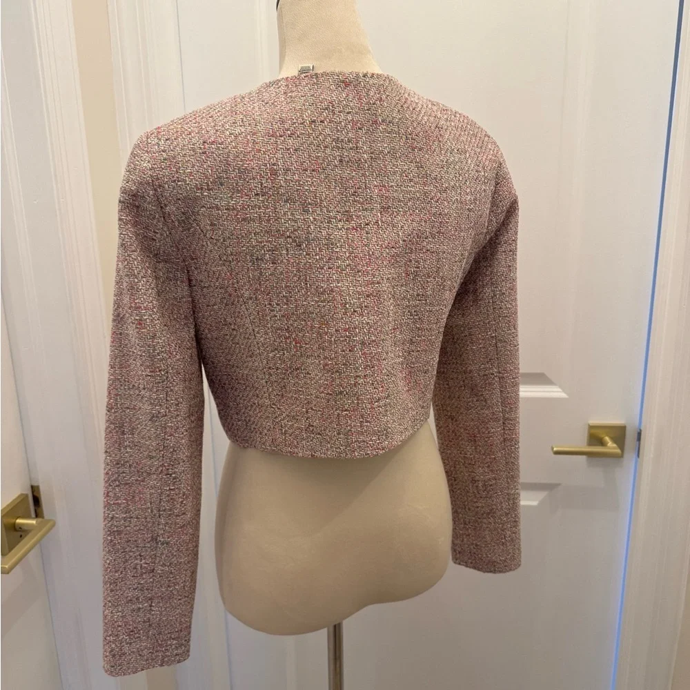 TED BAKER NWT PINK TWEED CROPPED BLAZER 3 - Picture 7 of 13